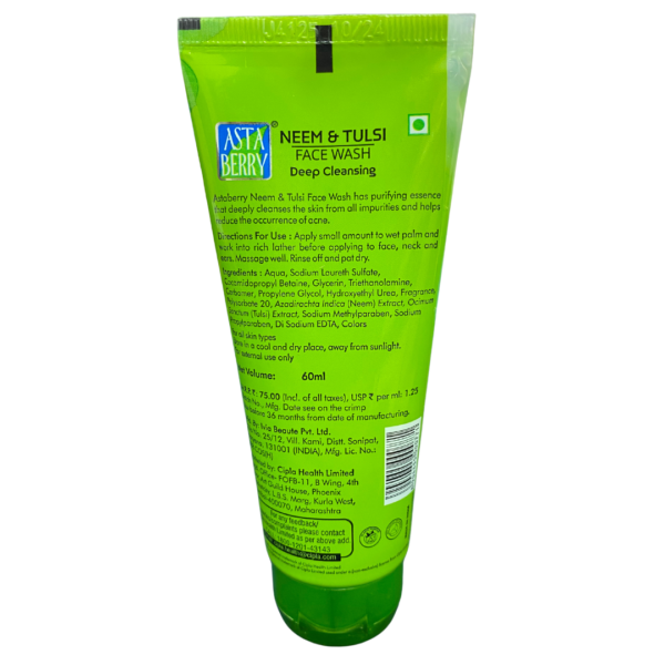 Asta Berry Neem & Tulsi Face Wash (60 ml) - Image 2