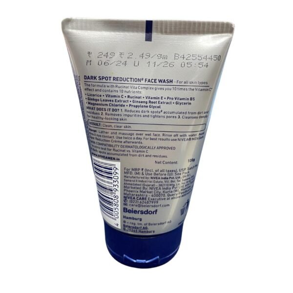 Nivea Men Dark Spot Reduction Face Wash (100 g) - Image 2