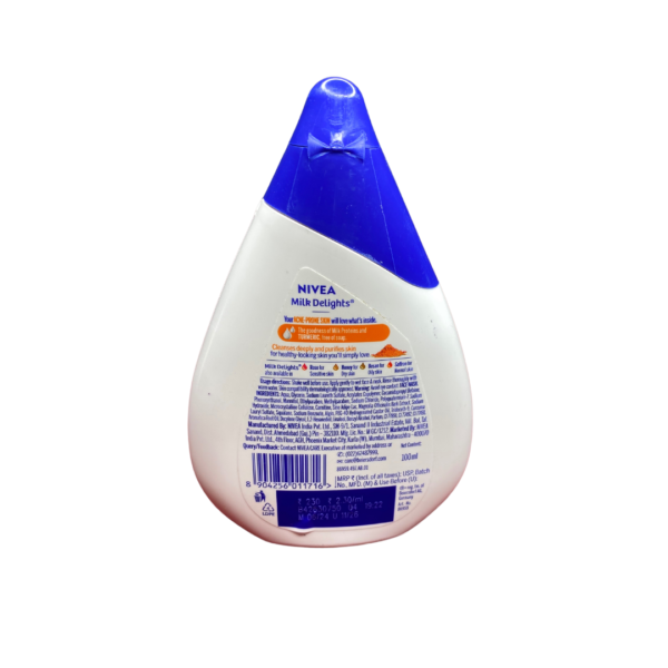 Nivea Milk Delight Face Wash Turmeric (100 ml) - Image 2