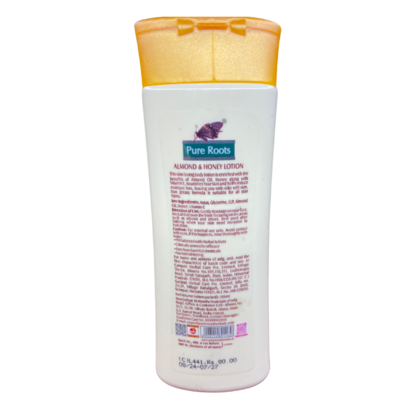 Pure Roots Almond & Honey Lotion (100 ml) - Image 2