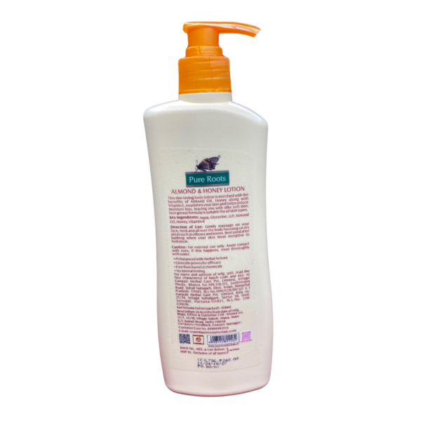 Pure Roots Almond & Honey Lotion (400 ml) - Image 2