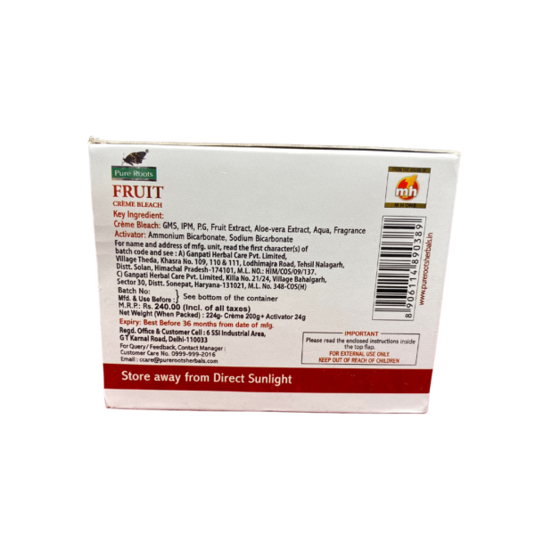 Pure Roots Fruit Cream Bleach (224 g) - Image 3