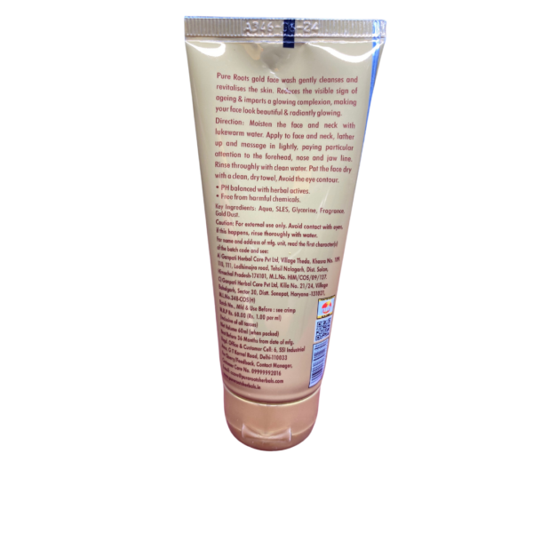 Pure Roots Gold Face Wash (60 ml) - Image 2